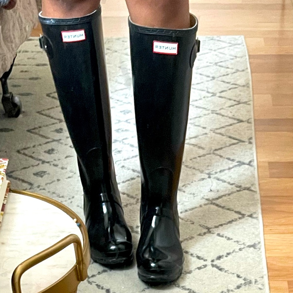 Hunter knee high black rain boots EU size 40/41 US size 9